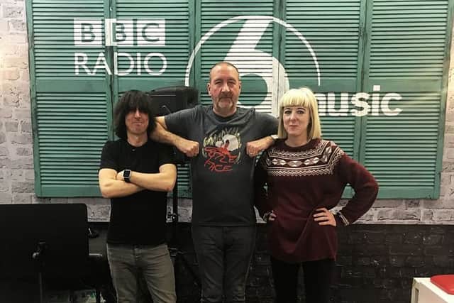 BBC Radio 6Music DJ Marc Riley with The Lovely Eggs