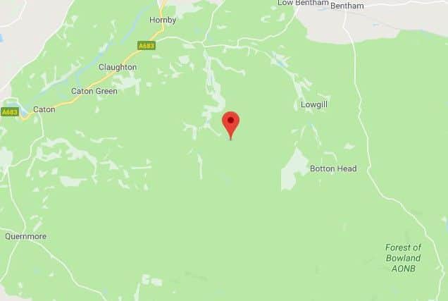 Goodber Common in Bowland, where the hen harrier is believed to have gone missing. Image courtesy of Google Maps.