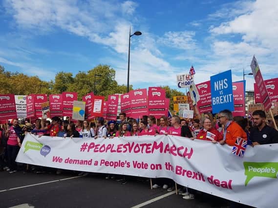 Organisers estimate that 500,000 people are on the People's Vote march in London. Photo: People's Vote