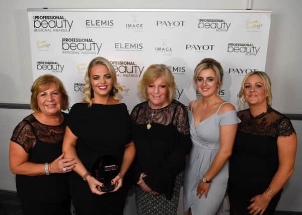 Prestige Beauty: Brenda Dixon, Kelly Murgatroyd (owner), Marie Langford, Melissa Davies and Jodie Hardy .