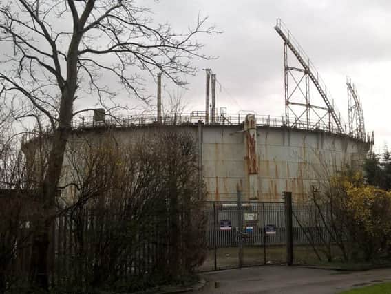Unused gas holder on Langridge Way, Morecambe, which is due to be dismantled