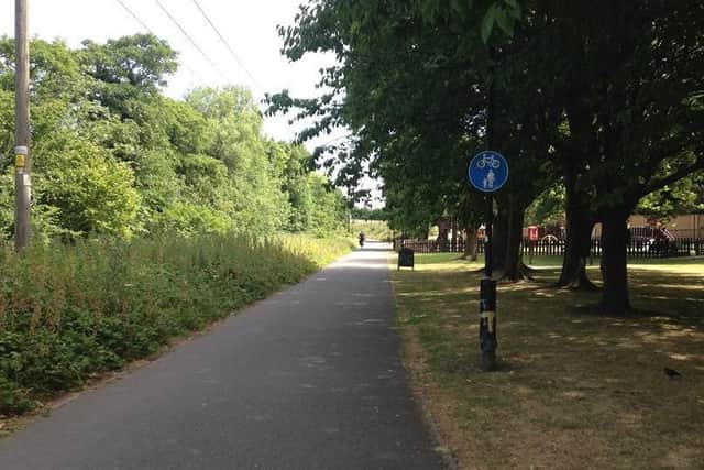 The cycle track next to the Holiday Inn, Lancaster