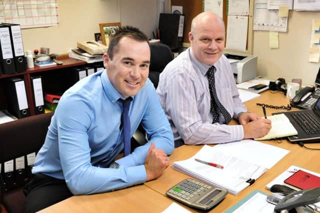 MD Tom Pinington and Commercial Director Jeremy Hackett  Pinington Limited, Lancaster, celebrate 70 years in business