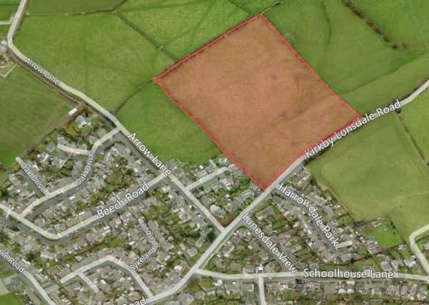 Site of 66 proposed new homes on farmland in Kirkby Lonsdale Road, Halton