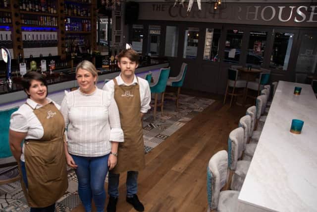 Photo: Kelvin Stuttard. Gemma Rowlands, centre, with staff at The Cornerhouse.