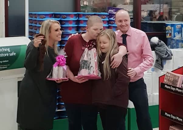 Emma Barrow, of Leyland, who shaved her head in support of her neice, Imogen Stanway, of Heysham, who has NMO