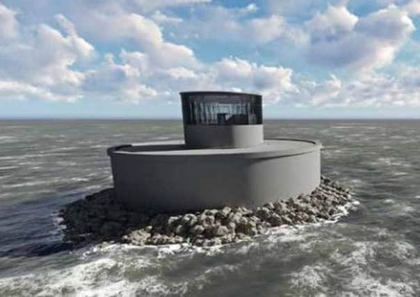 How an access and ventilation 'island' might look in Morecambe Bay if the proposed electricity tunnel is built.