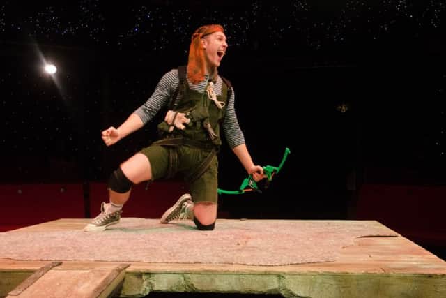 Gareth Morgan as Peter Pan in The Dukes production which runs until January 5.
