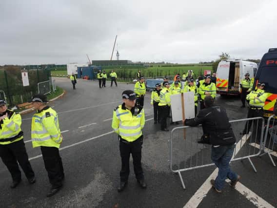 Police have been deployed at the Preston New Road site since work began nearly two years ago