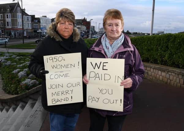 Photo Neil Cross
Karen Carter and Christina Barrett fighting pension injustice