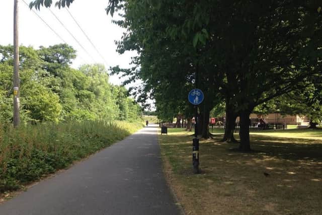 The cycle track next to the Holiday Inn, Lancaster