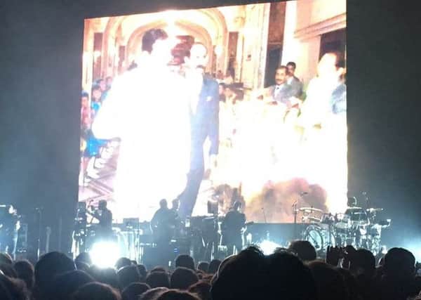 Massive Attack on stage at Manchester Arena
