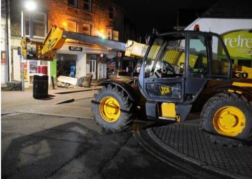The digger used in the cashpoint raid. Picture: Cumbria Police.