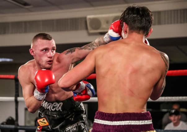 Reece MacMillan fights for his first title on Saturday night. Picture: Karen Priestley Photography