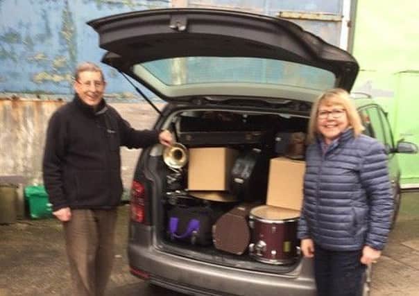 Instruments collected by Morecambe Brass Band were sent to Africa.