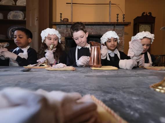 Dallas Road Primary School pupils dress in period clothing for a tour of the Judge's Lodgings Museum