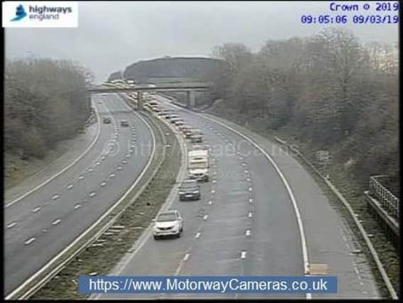 Congestion on the M6 northbound following the accident
