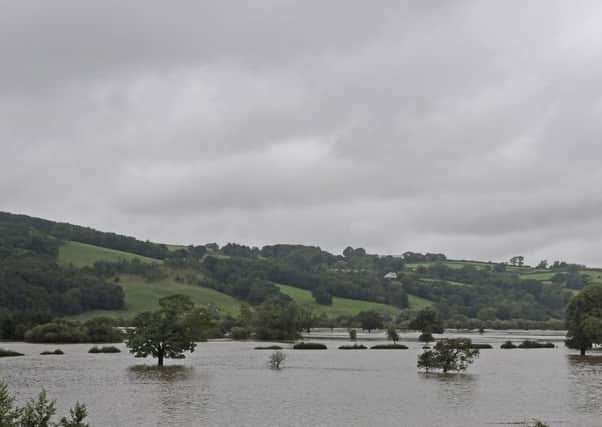 Flooding around Lancaster.  River Lune.