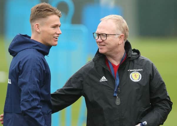 Scott McTominay training with Scotland. Photo by Ian MacNicol/Getty Images.