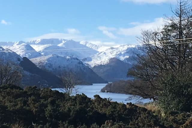 Ullswater and snow capped peaks