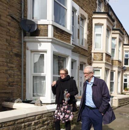 Jeremy Corbyn with Lizzi Collinge.