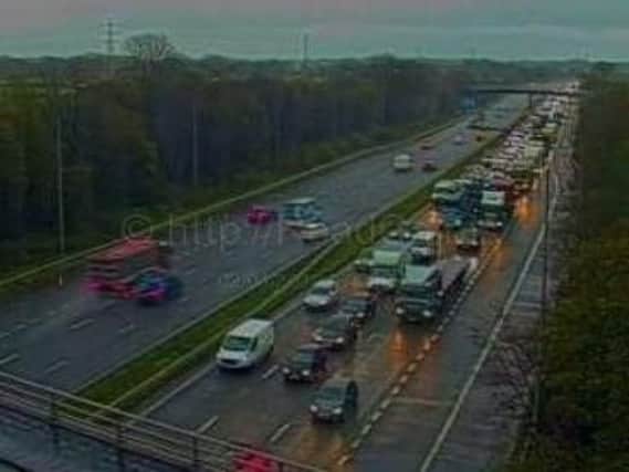 A collision on the M6 between Standish and Leyland is causing delays this morning.