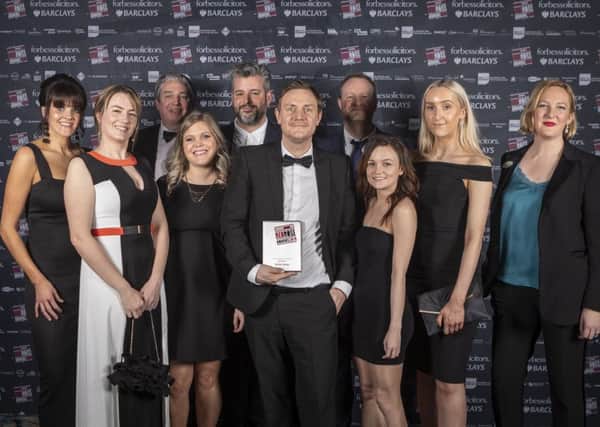 Hotfoot Design winning their award at the Red Rose Awards. Photo by Nick Dagger Photography.