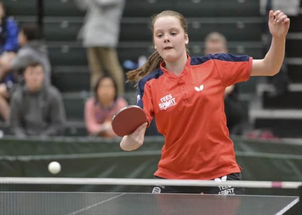 Bethany Ellis at the Table Tennis England Under 12 National Championships in Blackpool.