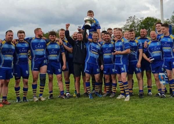 Garstang RUFC celebrate their Lancashire Bowl victory against Thornton Cleveleys at the weekend