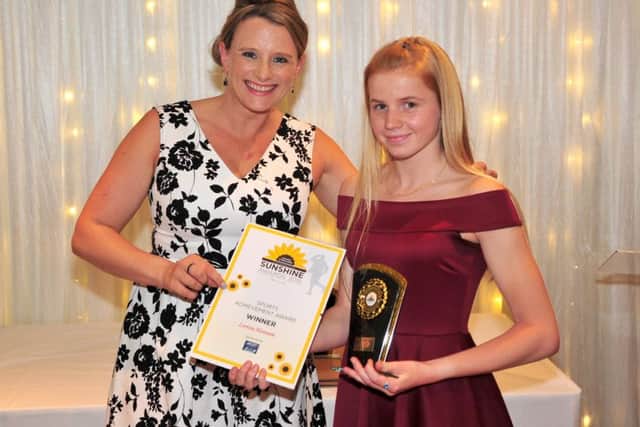 Larissa Hannam wins the Sport Award at the Sunshine Awards 2019