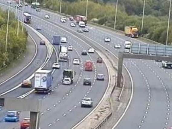 A lane has been shut on the M6 northbound after a crash near junction 34 (Caton).