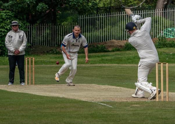 Mike Wellings hits a boundary in his top score for Garstang      Picture: Tim Gilbert/Preston Photographic Society
