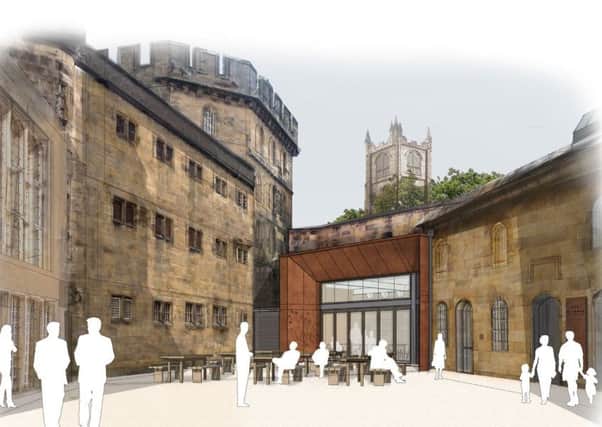 An artist's impression of the new look castle courtyard