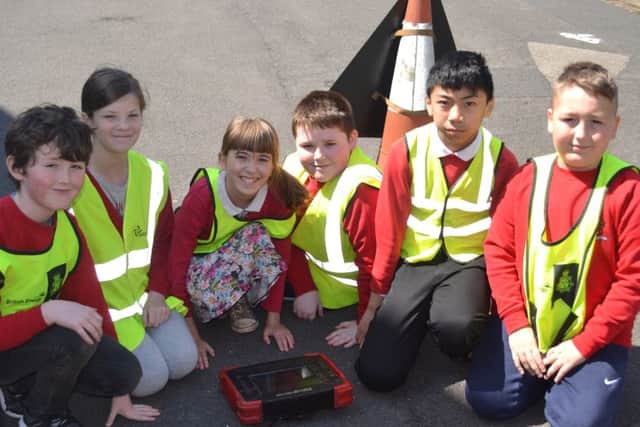 Pupils from Bowerham Primary and Nursery School learn more about the work of water company United Utilities during a flood awareness day at the University of Cumbria, Bowerham Road, Lancaster on Thursday 6 June 2019