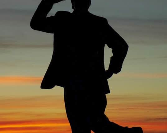The Eric Morecambe statue at sunset by Spencer Ross.