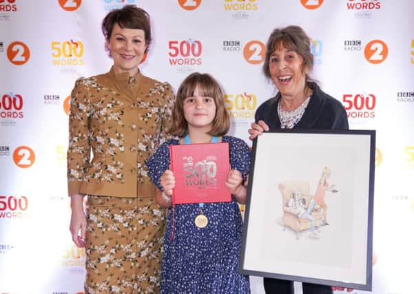 Eve Molloy at the awards ceremony with Helen McCrory and Helen Oxenbury. Photo credit: BBC/Kieron McCarron