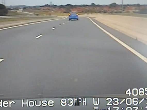 The driver was caught travelling at 83mph.