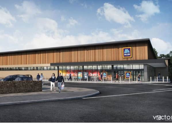 An artist's impression of the new Aldi store in Lancaster.
