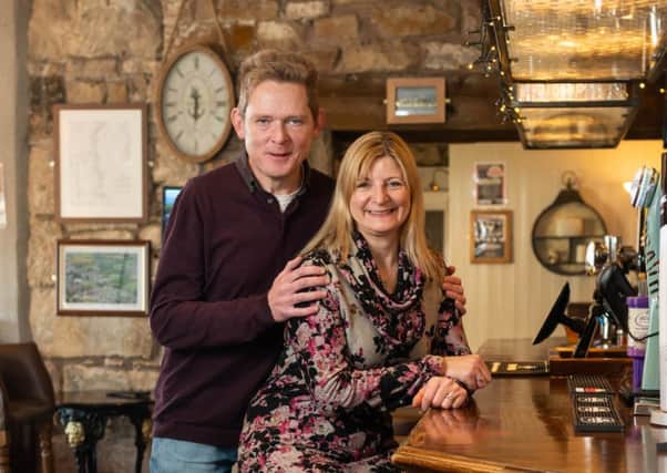 2G: Licensees Bill (48) and Victoria (50) Johnston have been running the Canal Turn pub in Carnforth near Lancaster, for eight months, January 22 2019.