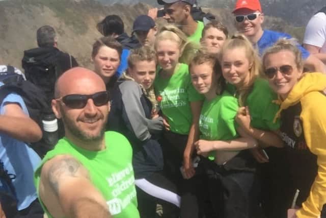 The Central Lancaster High School pupils on their climb up Snowdon with Queensberry AP.