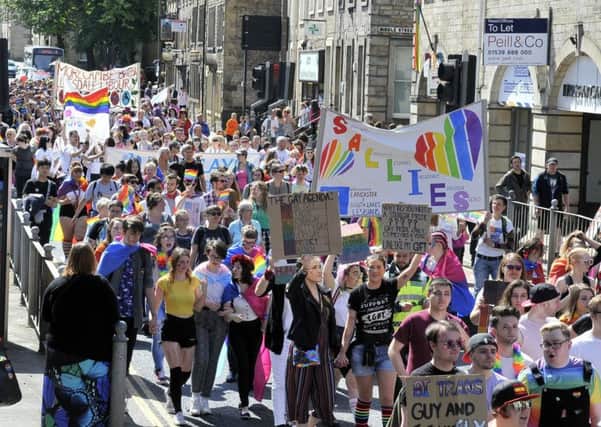 The parade around the city centre at this year's Lancaster Pride.