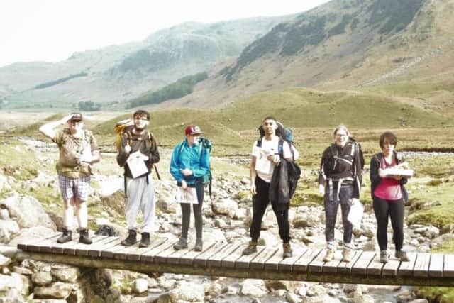 The Duke of Edinburgh team on location in the Langdale Valley.