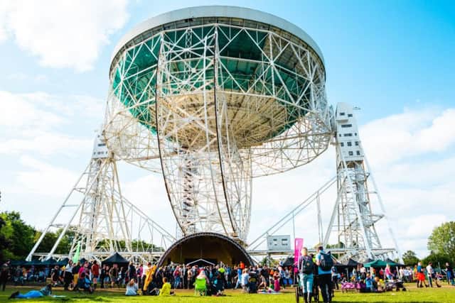 The Lovell Telescope at Bluedot. Photo by Lucas Sinclair.
