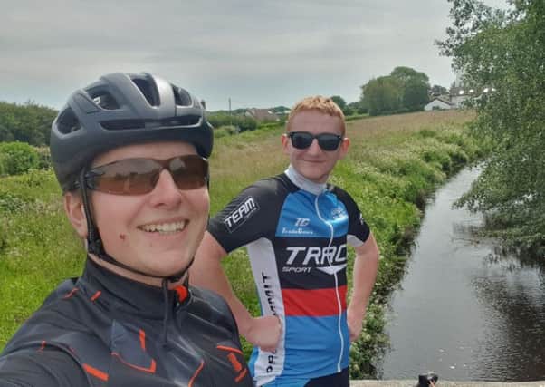 From left: Matthew Preston and Imogen's dad Andy Fairbairn who will be cycling from Lancaster to Cambridge to raise money for a specialist trike for Imogen.