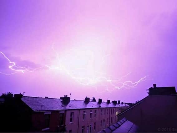 Lightning above the rooftops of Preston on July 24. Credit: Sonia Bashir