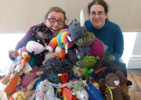 Cat Bleasdale and Louise Matthews from Yarn_caster with some of the beasts to be seen on the trail.