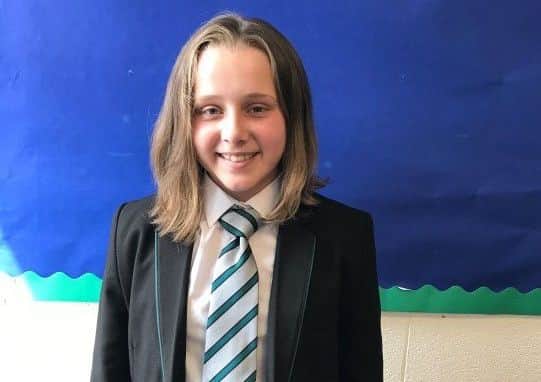 Alys Sharp after her haircut.