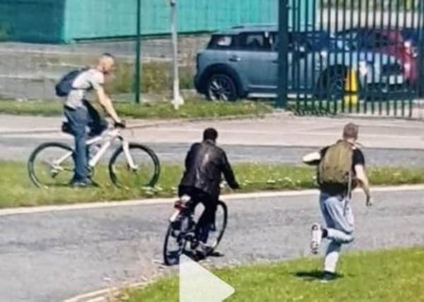 The three men police wish to speak to in connection with a series of bike thefts and attempted thefts on White Lund.