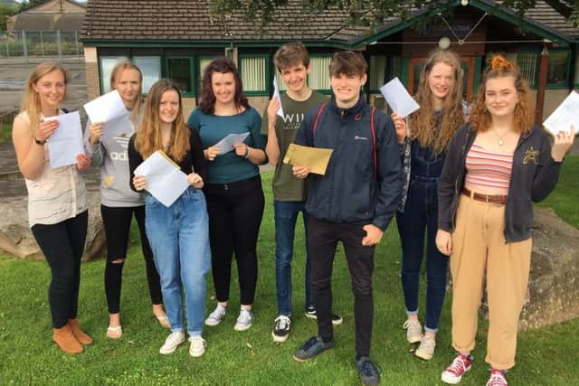Dallam students celebrate their A-level results.