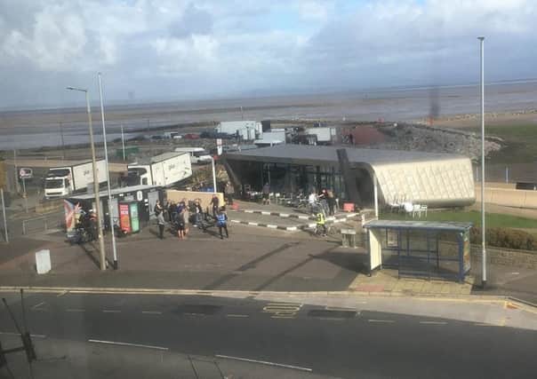 James Newbert took this photo of filming for The Bay at The Beach Cafe on Morecambe prom.